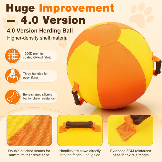 22.5" Herding Ball for Dogs Horses, Bone Shaped Silicone Bite Pad