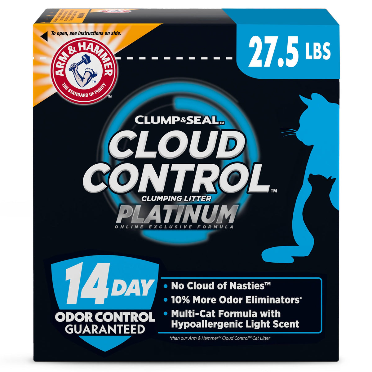 ARM & HAMMER Cloud Control Platinum- Improved Packaging Clumping Cat Litter, 34 lb