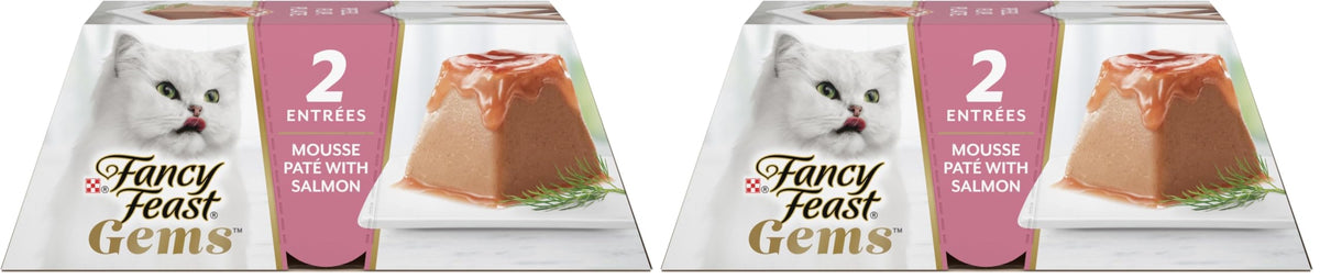 Purina Fancy Feast Gems Chicken Wet Cat Food Variety Box, 4 oz, 8-Pack | 16 single servings, mousse pate with savory gravy, made with no artificial preservatives, 100 percent complete and balanced