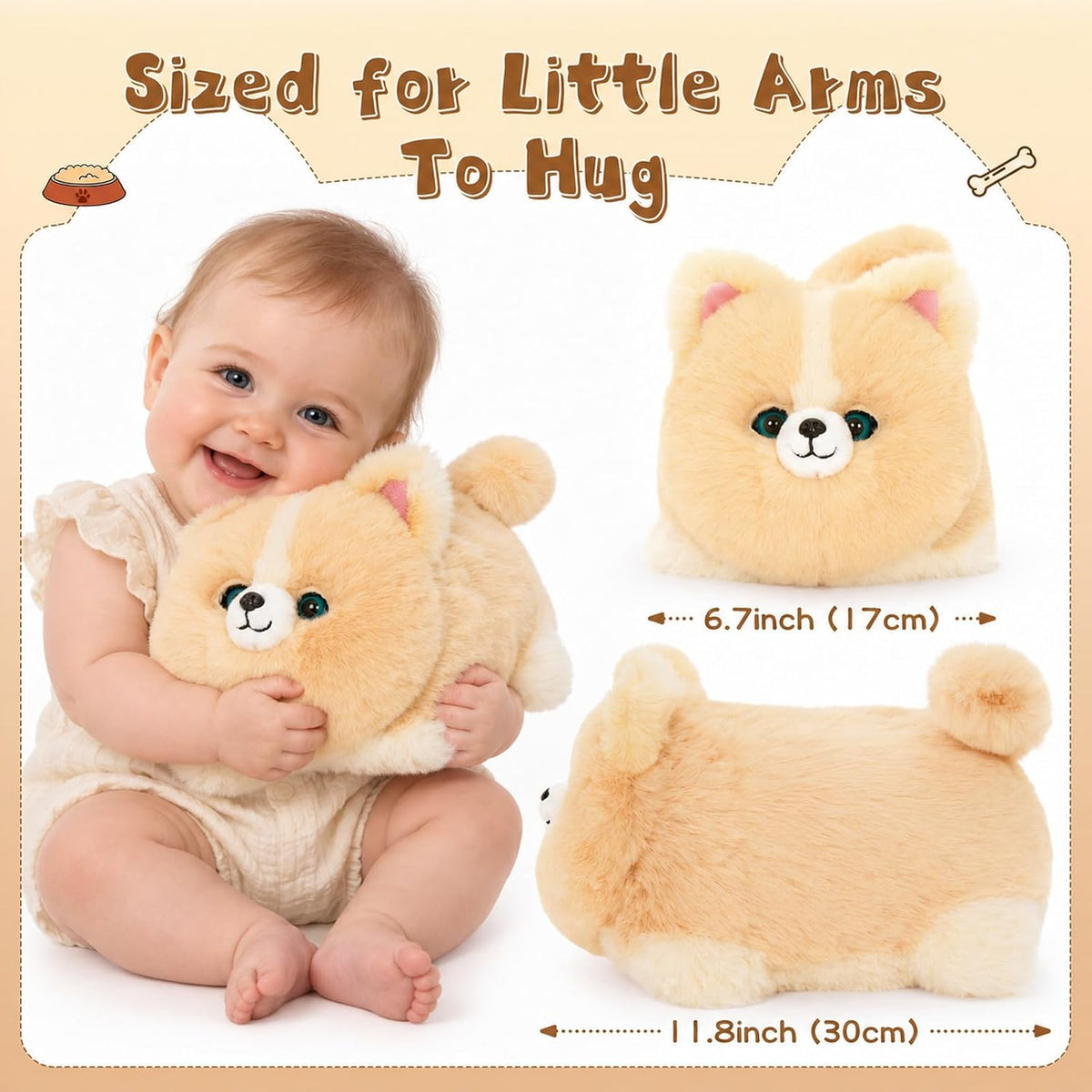 Corgi Plush Toy, 11.8" Electronic Interactive Sensory Toy for Kids