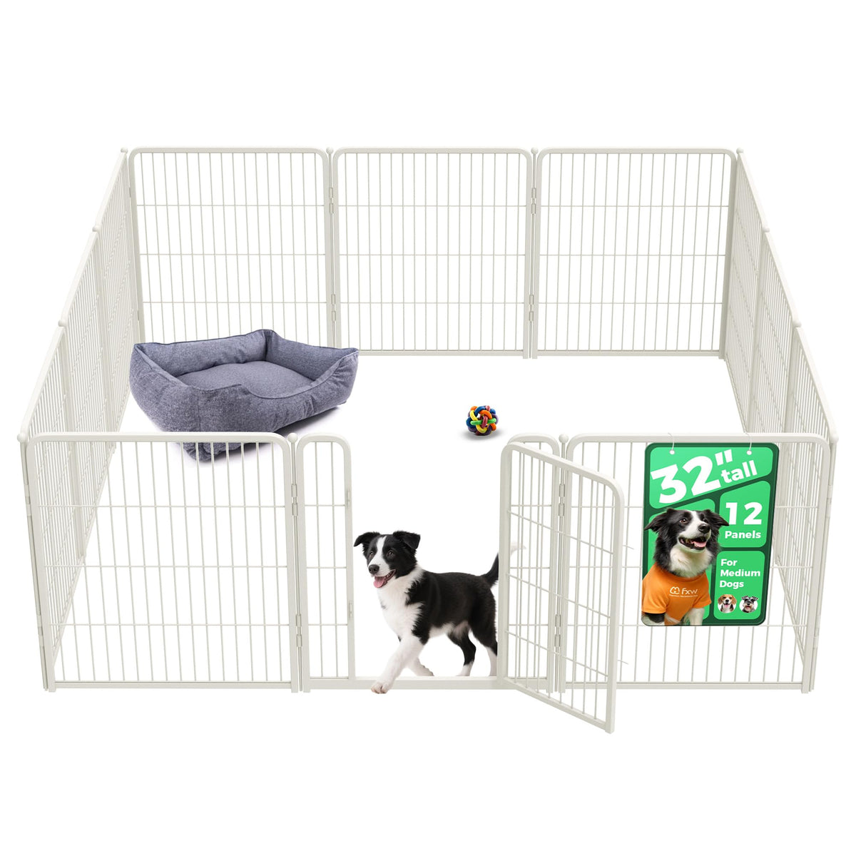FXW Homeplus Indoor Dog Playpen, 24" H, 6 Panels, for Puppies & Small Dogs