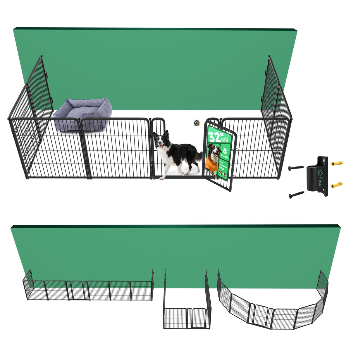 FXW Homeplus Indoor Dog Playpen, 24" H, 6 Panels, for Puppies & Small Dogs