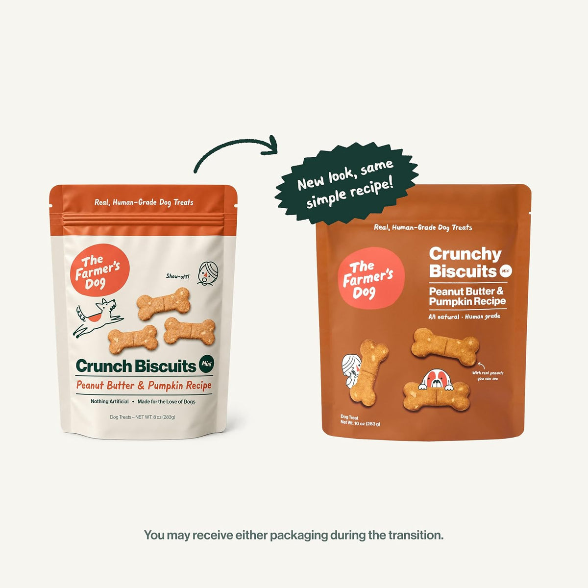 The Farmer's Dog Human-Grade Crunchy Dog Biscuits, Peanut Butter & Pumpkin