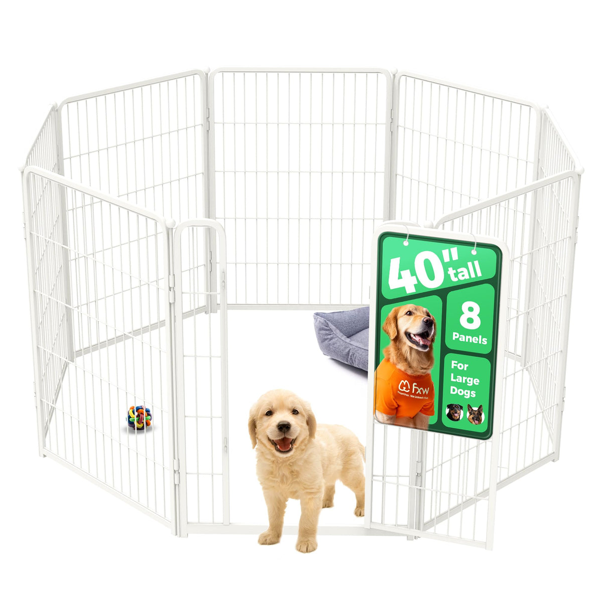 FXW Homeplus Indoor Dog Playpen, 24" H, 6 Panels, for Puppies & Small Dogs