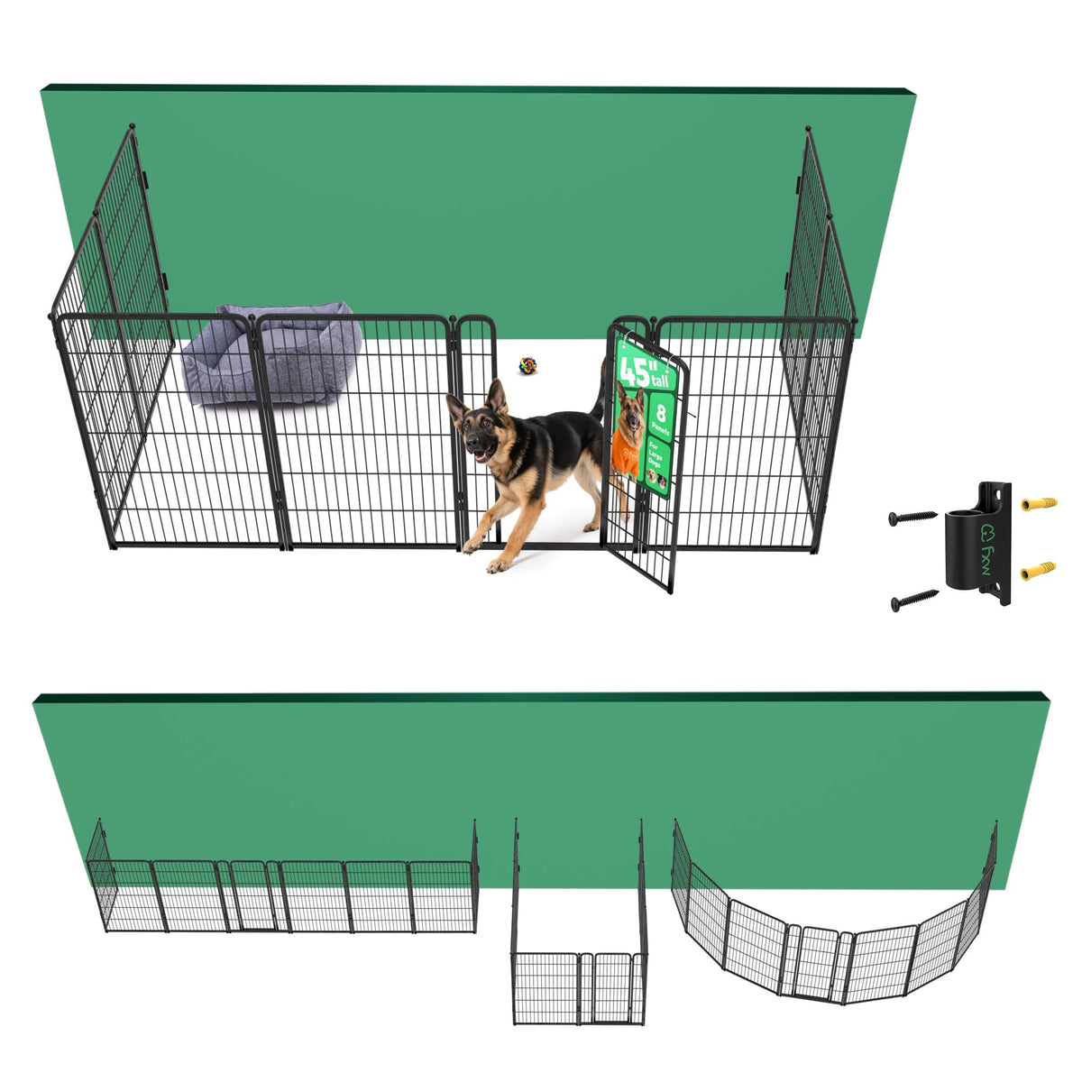 FXW Homeplus Indoor Dog Playpen, 24" H, 6 Panels, for Puppies & Small Dogs