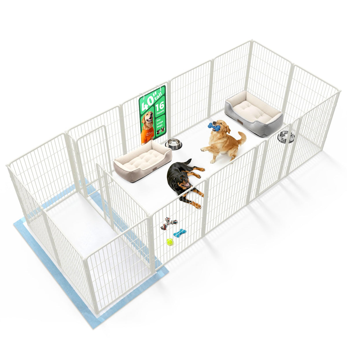 FXW Homeplus Indoor Dog Playpen, 24" H, 6 Panels, for Puppies & Small Dogs