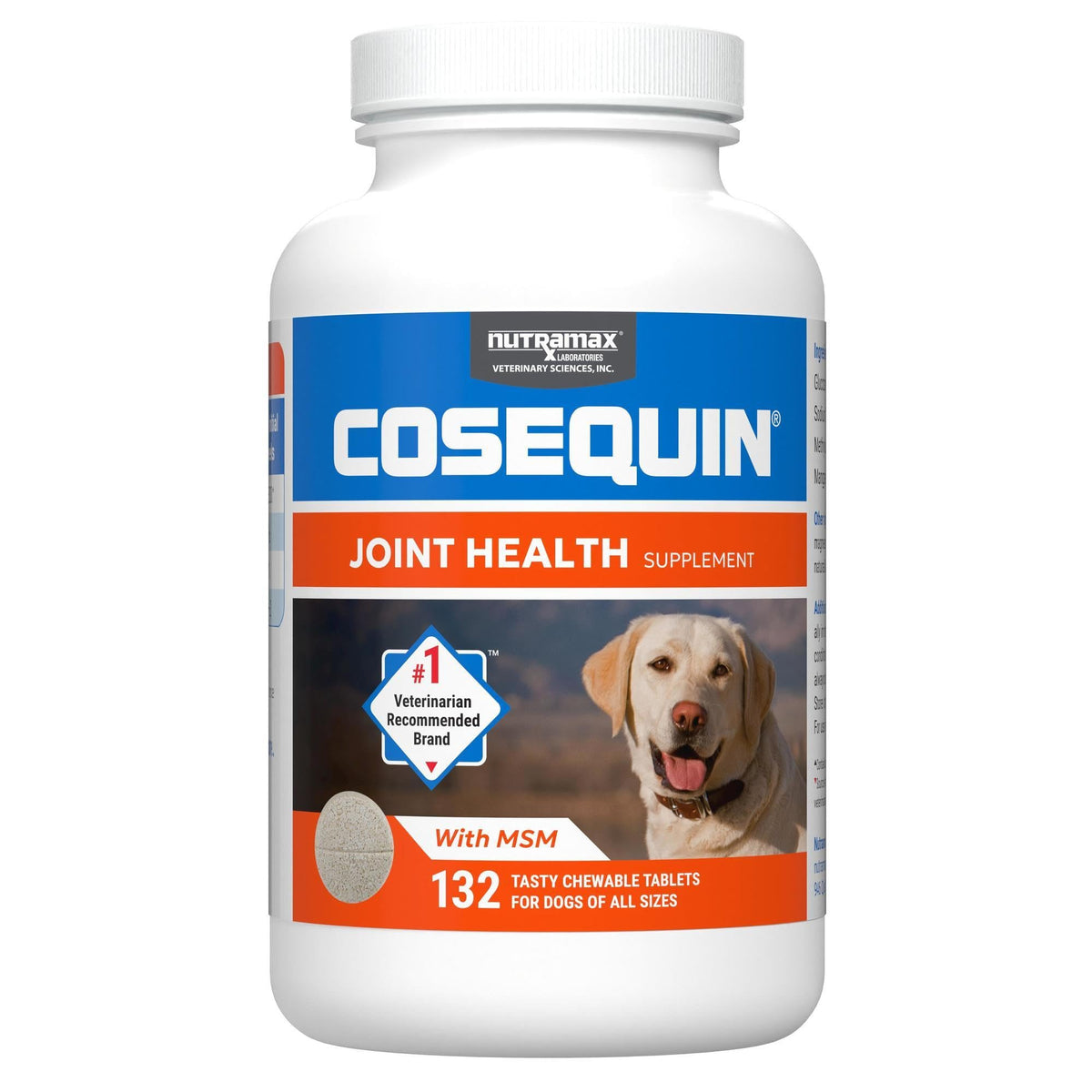 Nutramax Cosequin Maximum Strength Joint Health Supplement for Dogs - with Glucosamine, Chondroitin, MSM, and Hyaluronic Acid, 75 Chewable Tablets