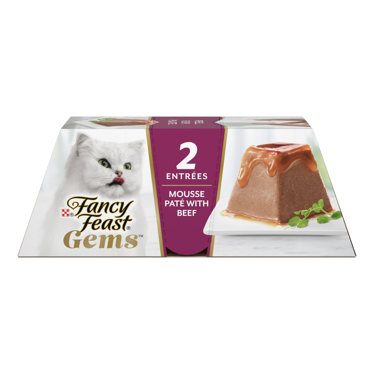 Purina Fancy Feast Gems Chicken Wet Cat Food Variety Box, 4 oz, 8-Pack | 16 single servings, mousse pate with savory gravy, made with no artificial preservatives, 100 percent complete and balanced