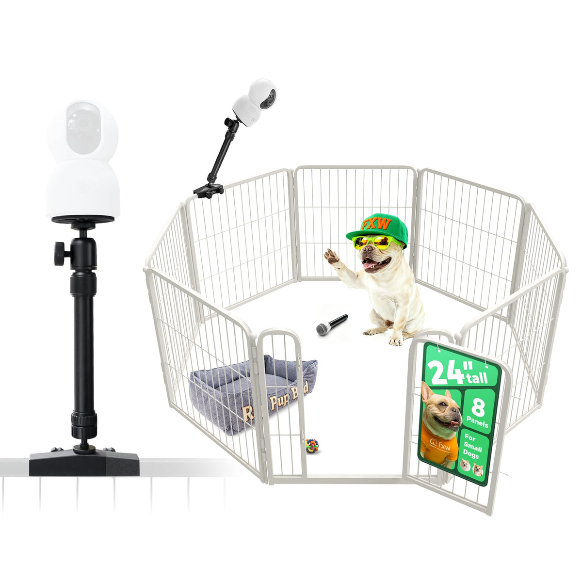 FXW Homeplus Indoor Dog Playpen, 24" H, 6 Panels, for Puppies & Small Dogs