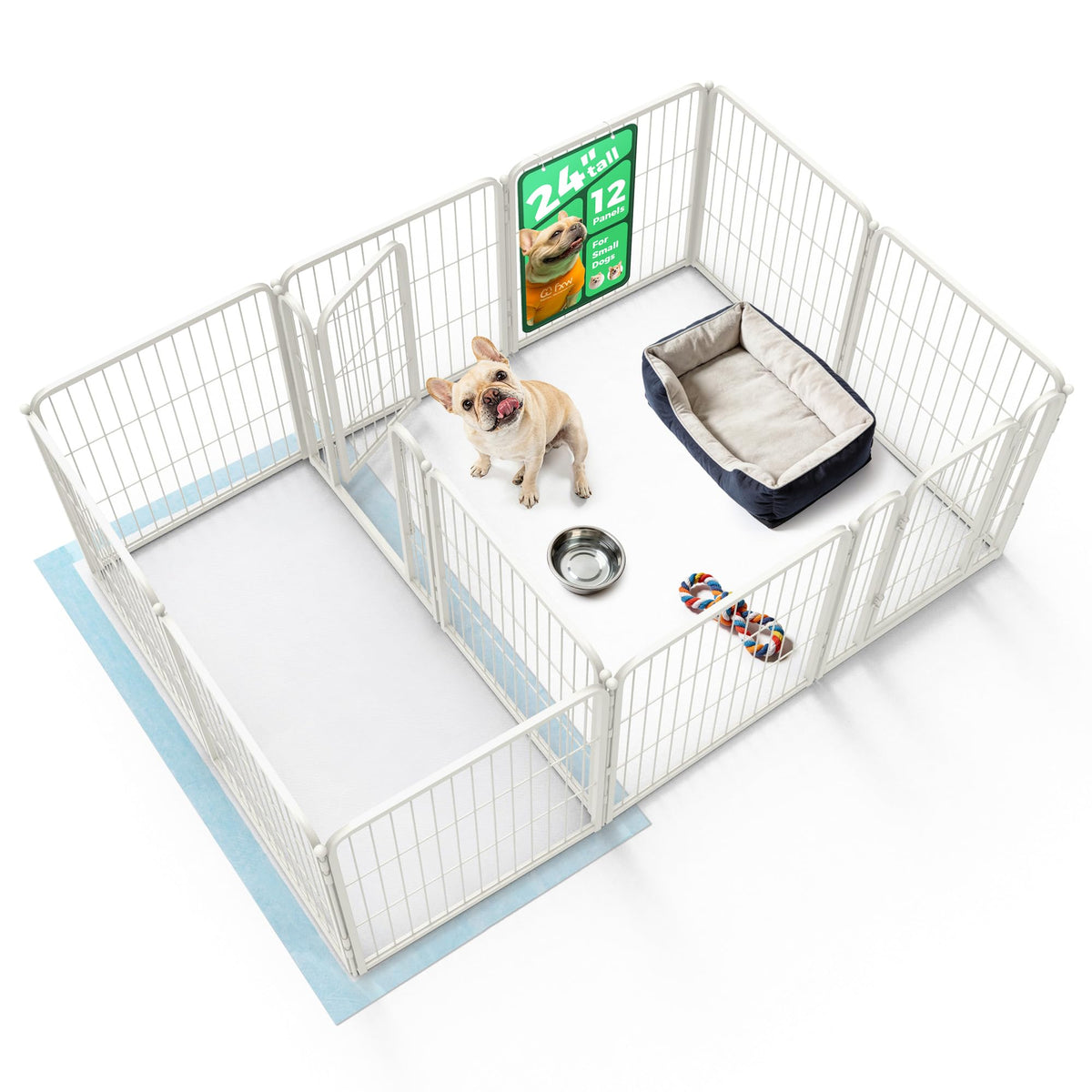 FXW Homeplus Indoor Dog Playpen, 24" H, 6 Panels, for Puppies & Small Dogs