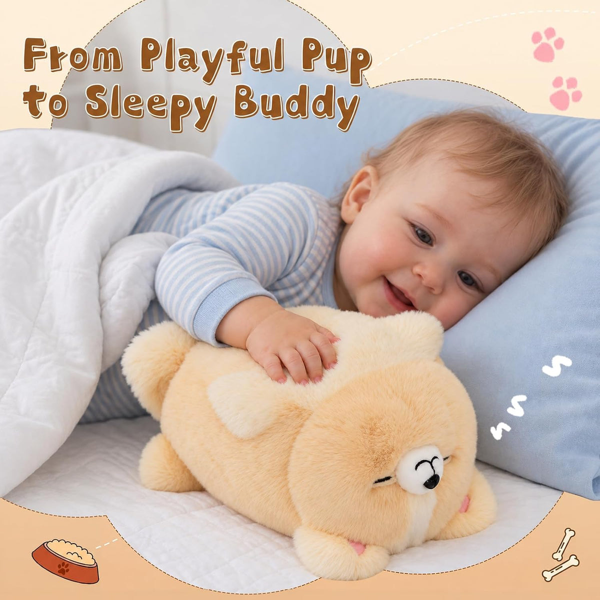 Corgi Plush Toy, 11.8" Electronic Interactive Sensory Toy for Kids
