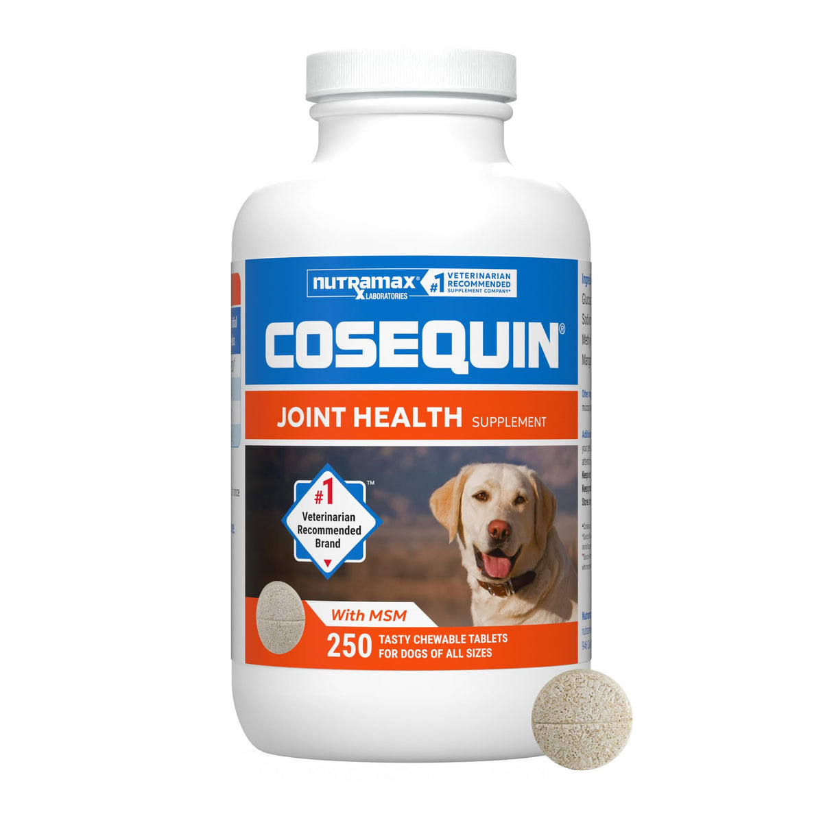 Nutramax Cosequin Maximum Strength Joint Health Supplement for Dogs - with Glucosamine, Chondroitin, MSM, and Hyaluronic Acid, 75 Chewable Tablets
