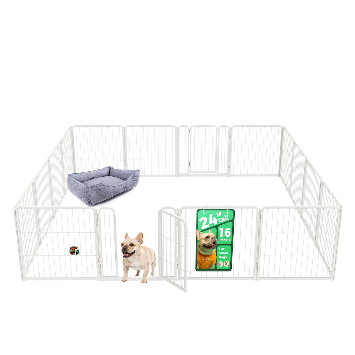 FXW Homeplus Indoor Dog Playpen, 24" H, 6 Panels, for Puppies & Small Dogs