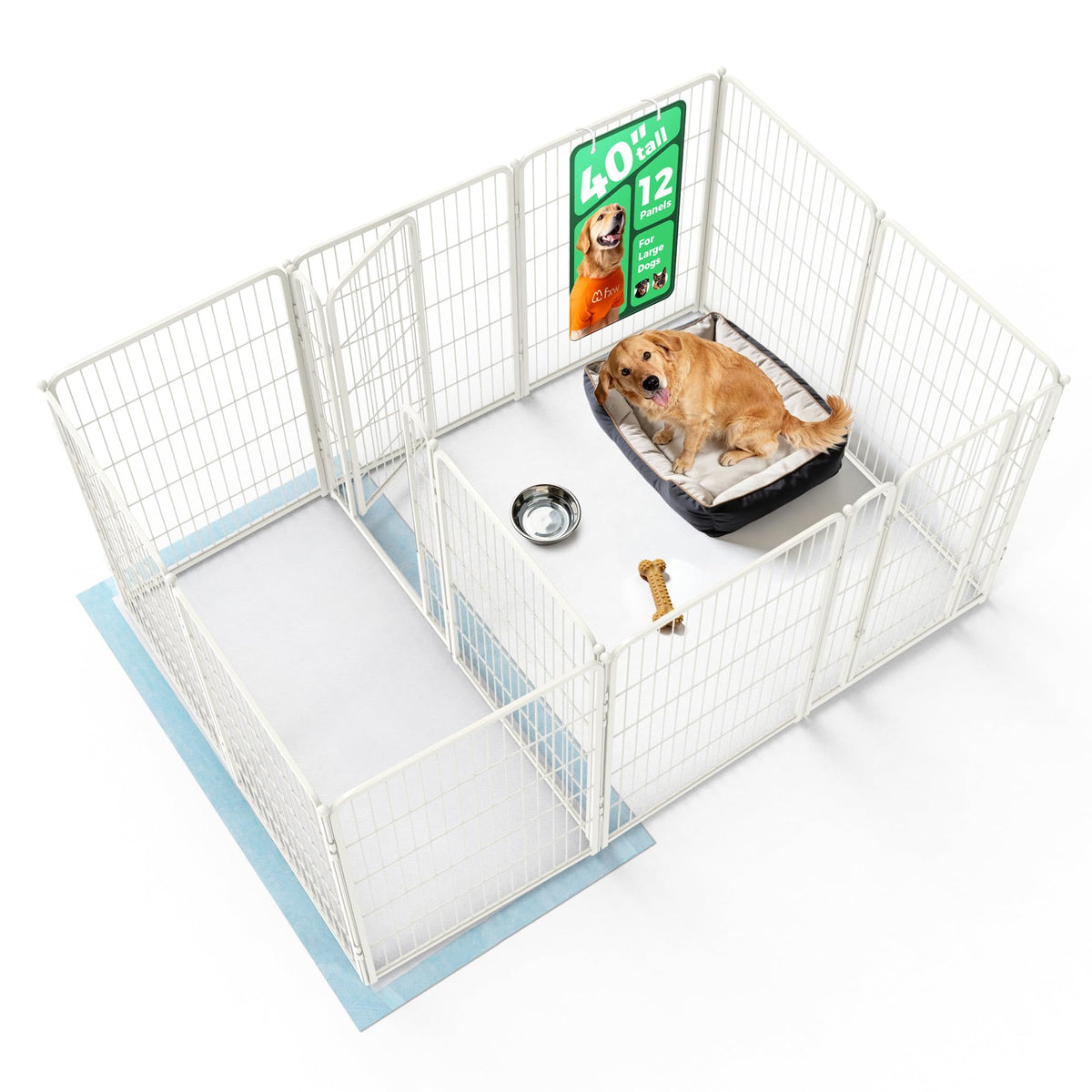 FXW Homeplus Indoor Dog Playpen, 24" H, 6 Panels, for Puppies & Small Dogs