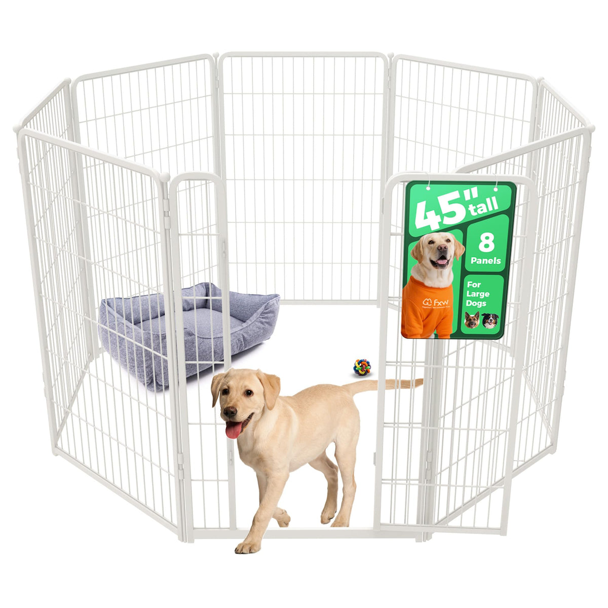 FXW Homeplus Indoor Dog Playpen, 24" H, 6 Panels, for Puppies & Small Dogs