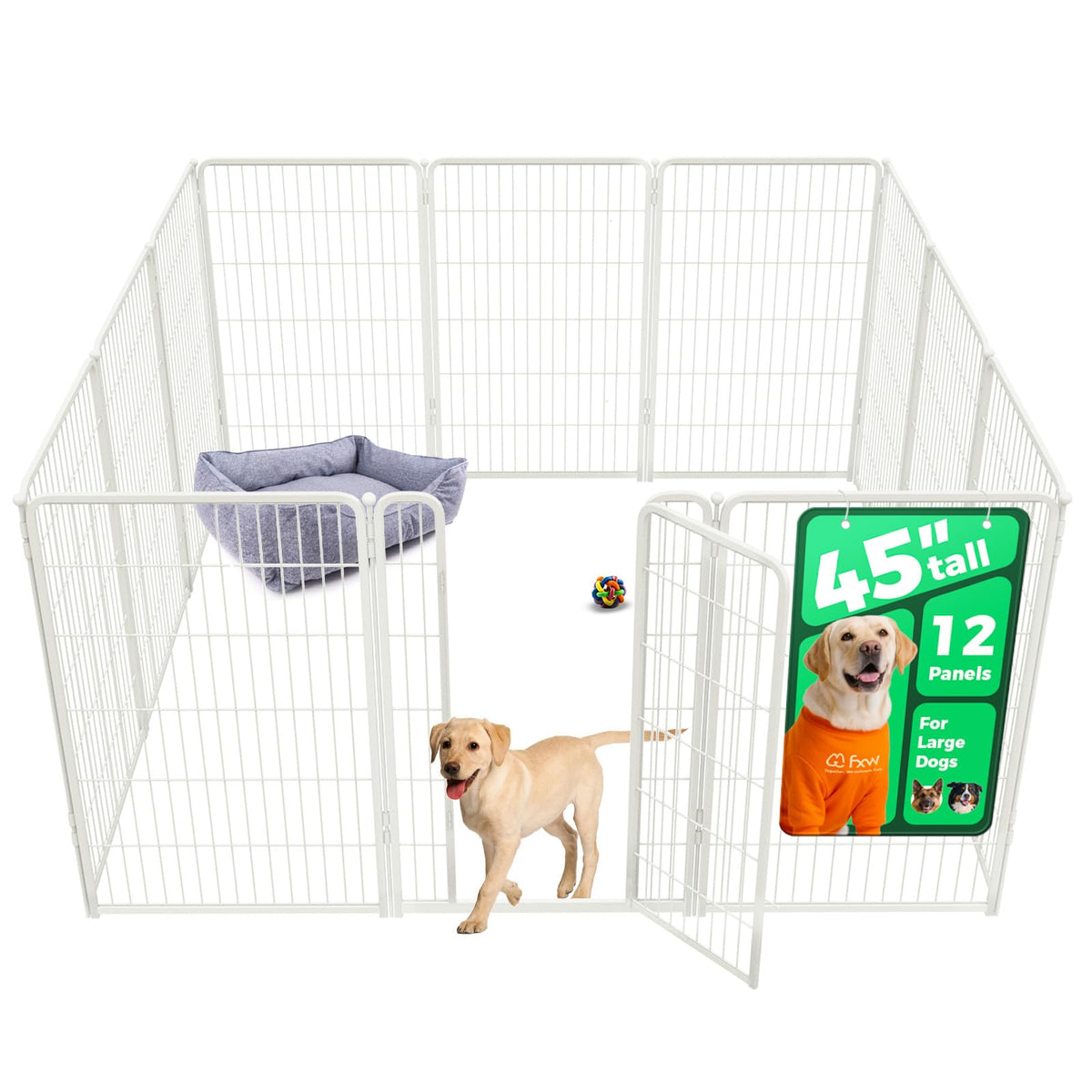 FXW Homeplus Indoor Dog Playpen, 24" H, 6 Panels, for Puppies & Small Dogs