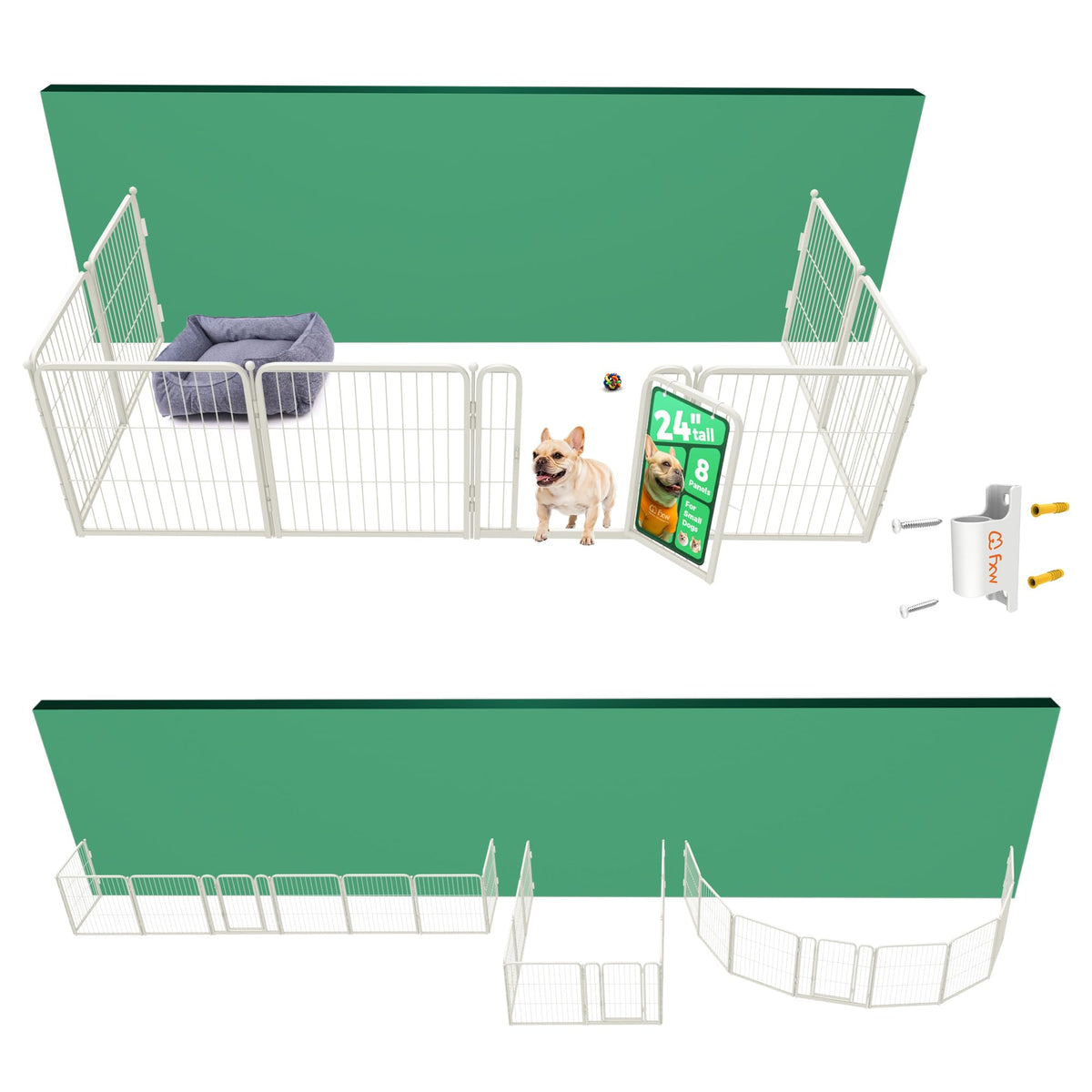 FXW Homeplus Indoor Dog Playpen, 24" H, 6 Panels, for Puppies & Small Dogs