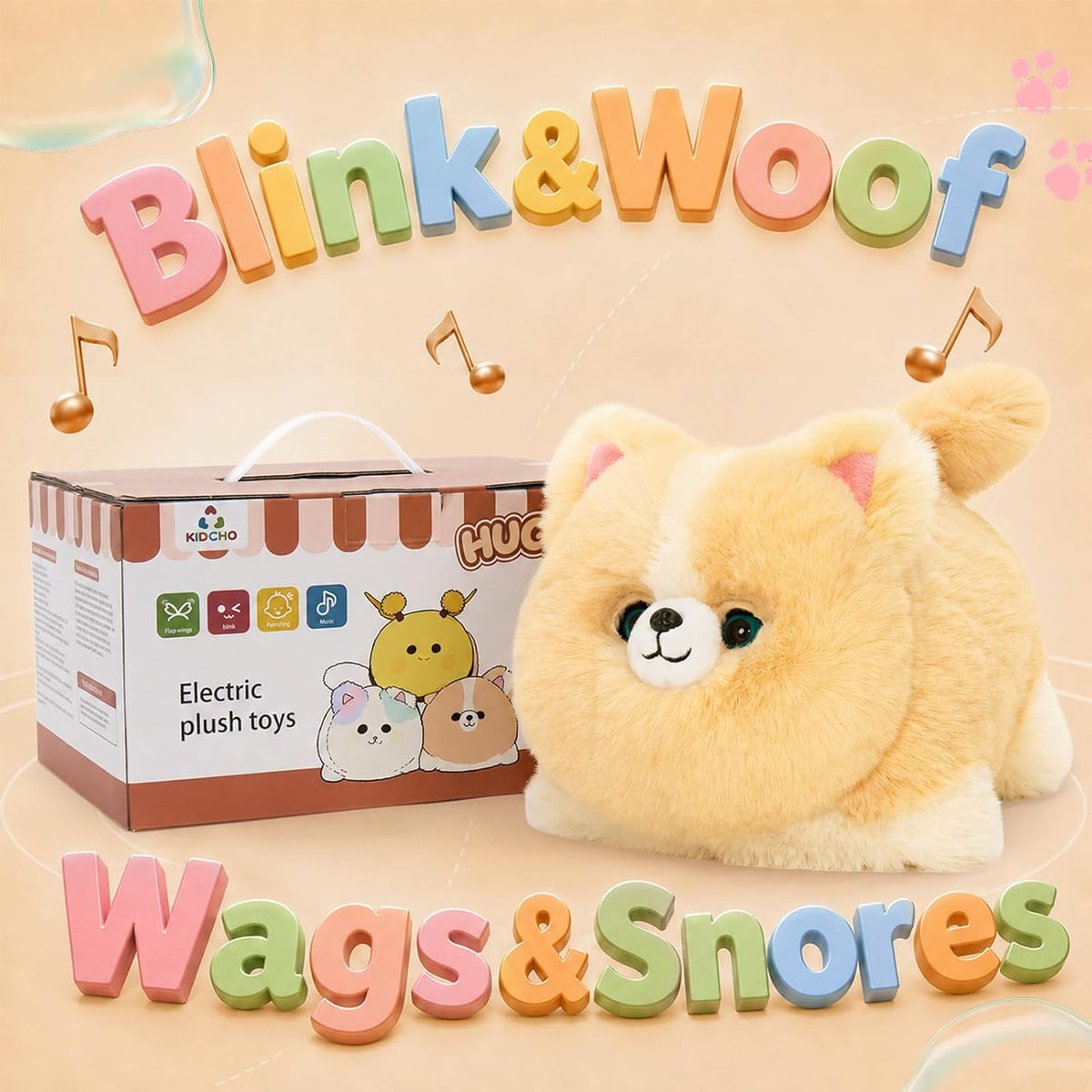Corgi Plush Toy, 11.8" Electronic Interactive Sensory Toy for Kids