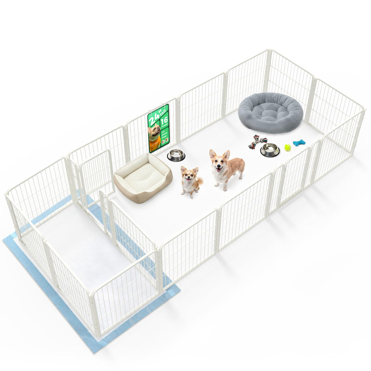 FXW Homeplus Indoor Dog Playpen, 24" H, 6 Panels, for Puppies & Small Dogs
