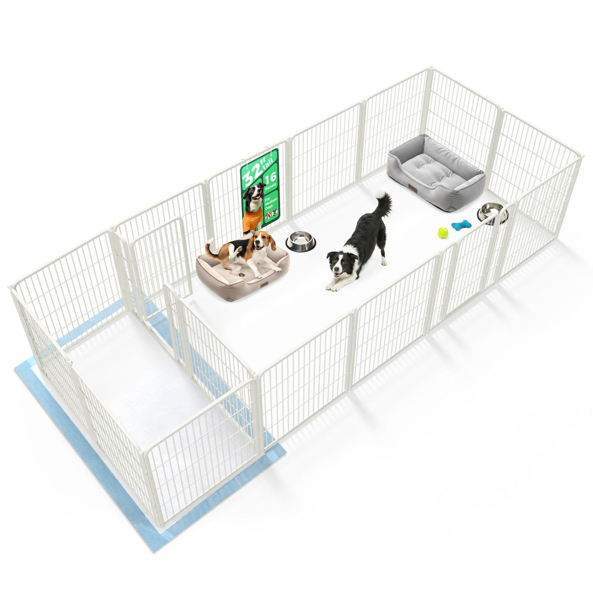 FXW Homeplus Indoor Dog Playpen, 24" H, 6 Panels, for Puppies & Small Dogs
