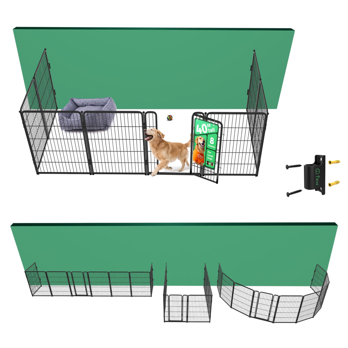 FXW Homeplus Indoor Dog Playpen, 24" H, 6 Panels, for Puppies & Small Dogs