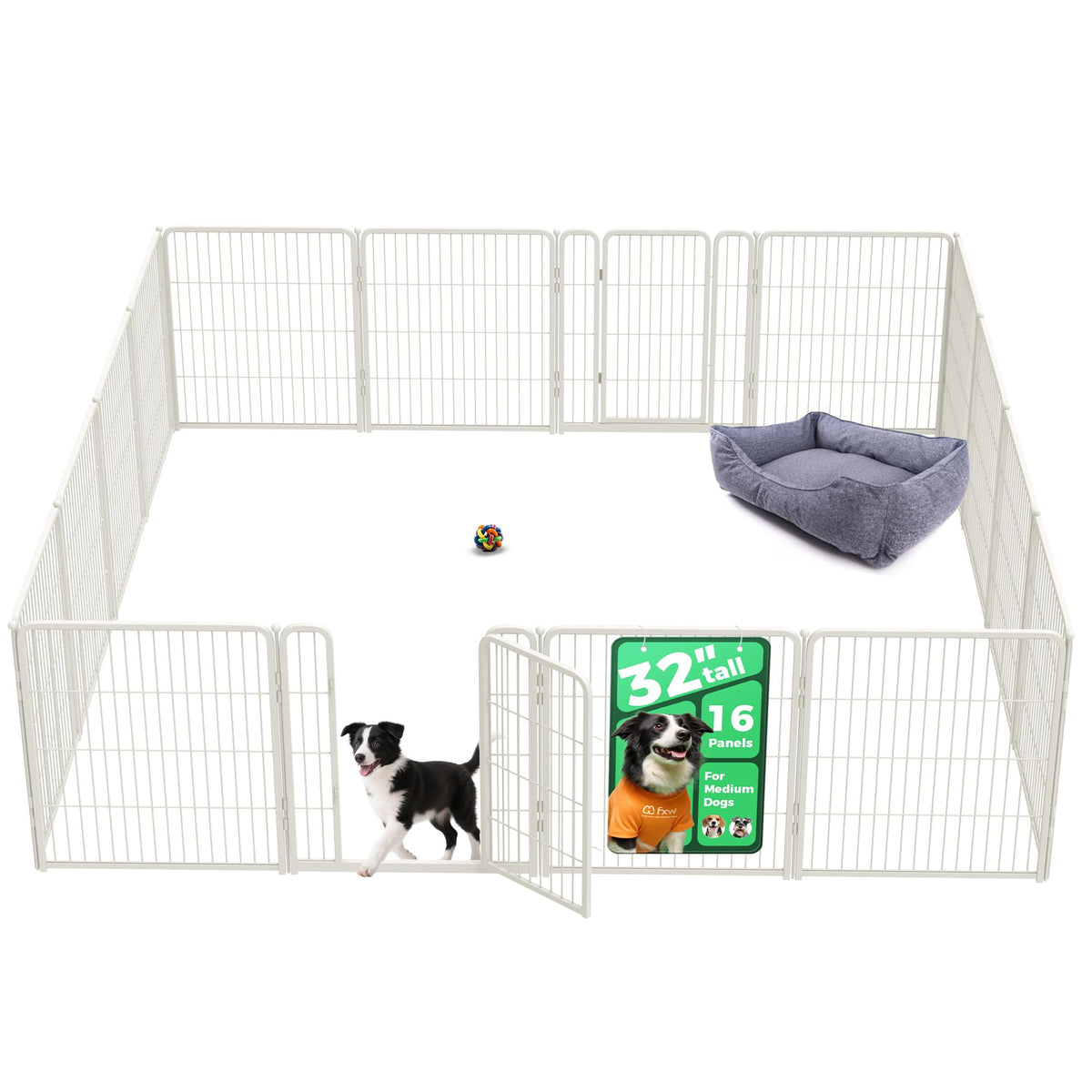 FXW Homeplus Indoor Dog Playpen, 24" H, 6 Panels, for Puppies & Small Dogs