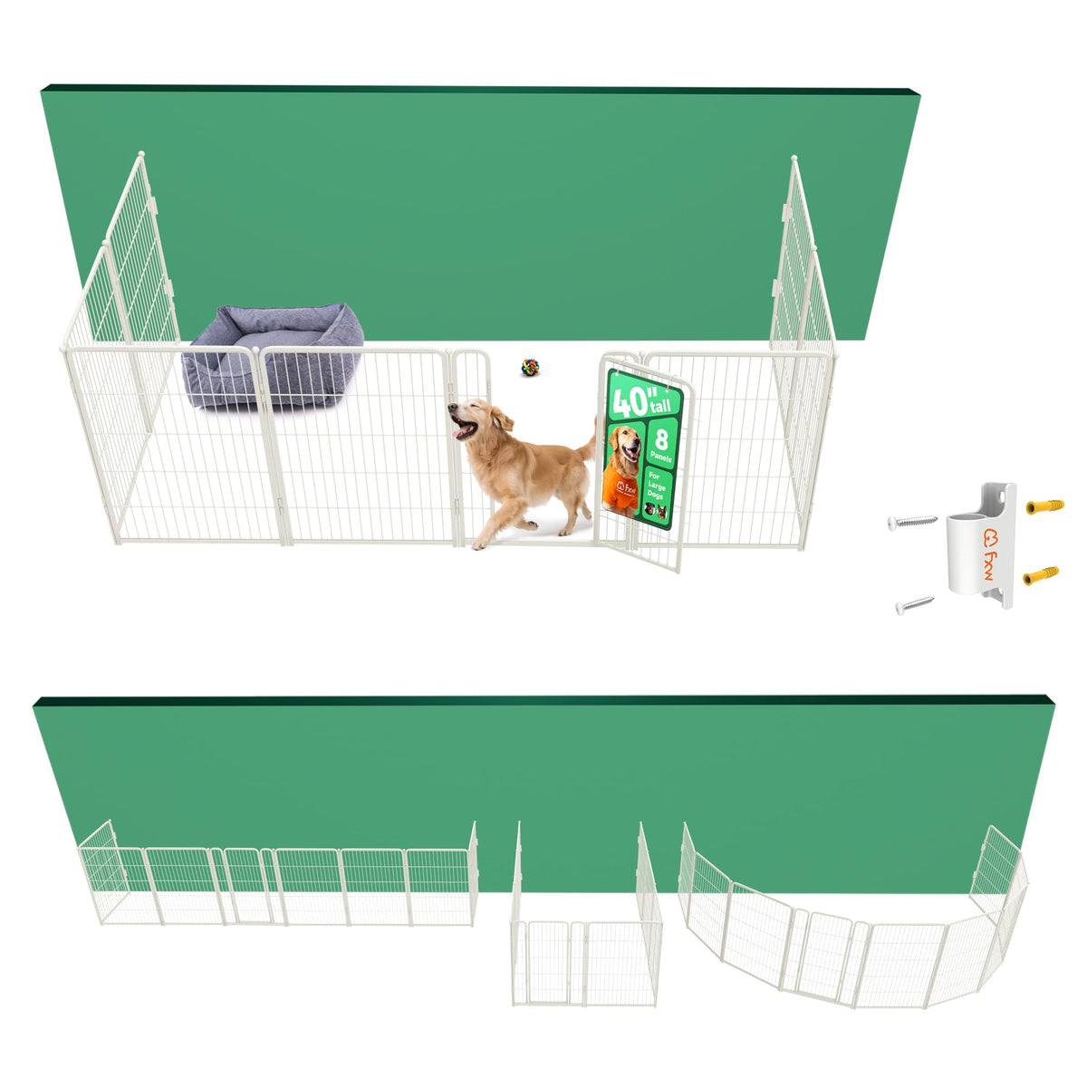 FXW Homeplus Indoor Dog Playpen, 24" H, 6 Panels, for Puppies & Small Dogs