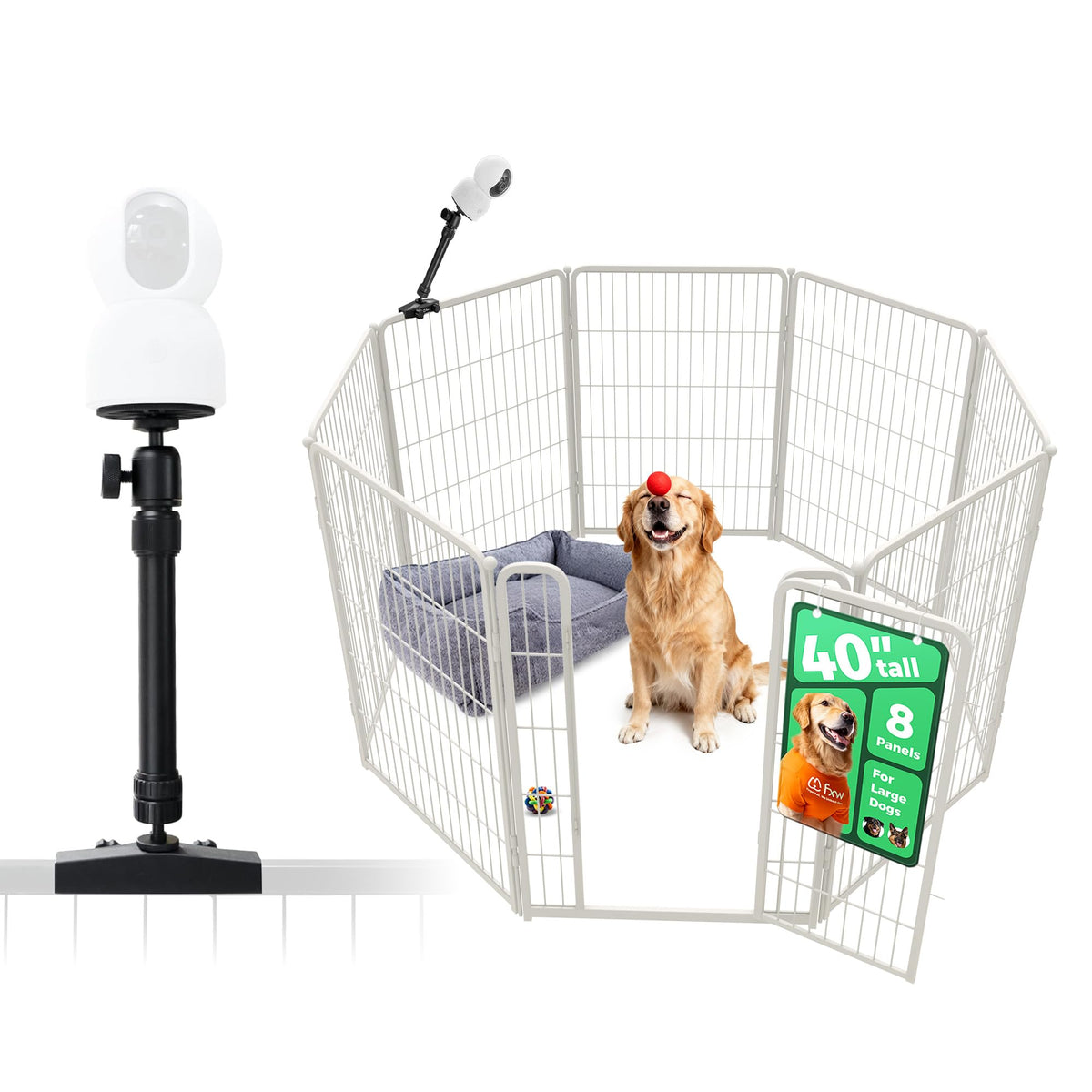 FXW Homeplus Indoor Dog Playpen, 24" H, 6 Panels, for Puppies & Small Dogs