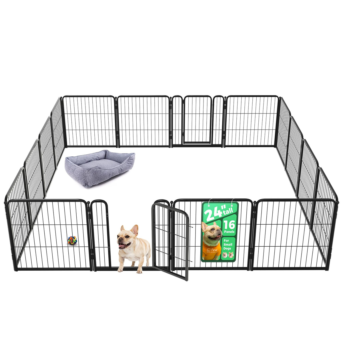 FXW Homeplus Indoor Dog Playpen, 24" H, 6 Panels, for Puppies & Small Dogs
