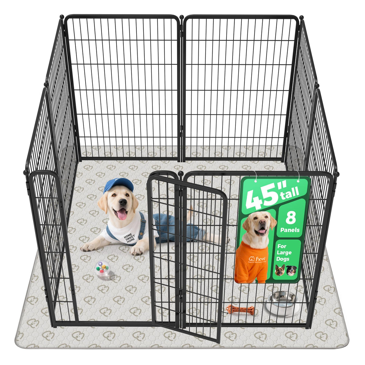 FXW Homeplus Indoor Dog Playpen, 24" H, 6 Panels, for Puppies & Small Dogs