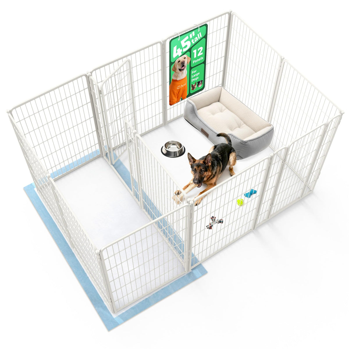 FXW Homeplus Indoor Dog Playpen, 24" H, 6 Panels, for Puppies & Small Dogs