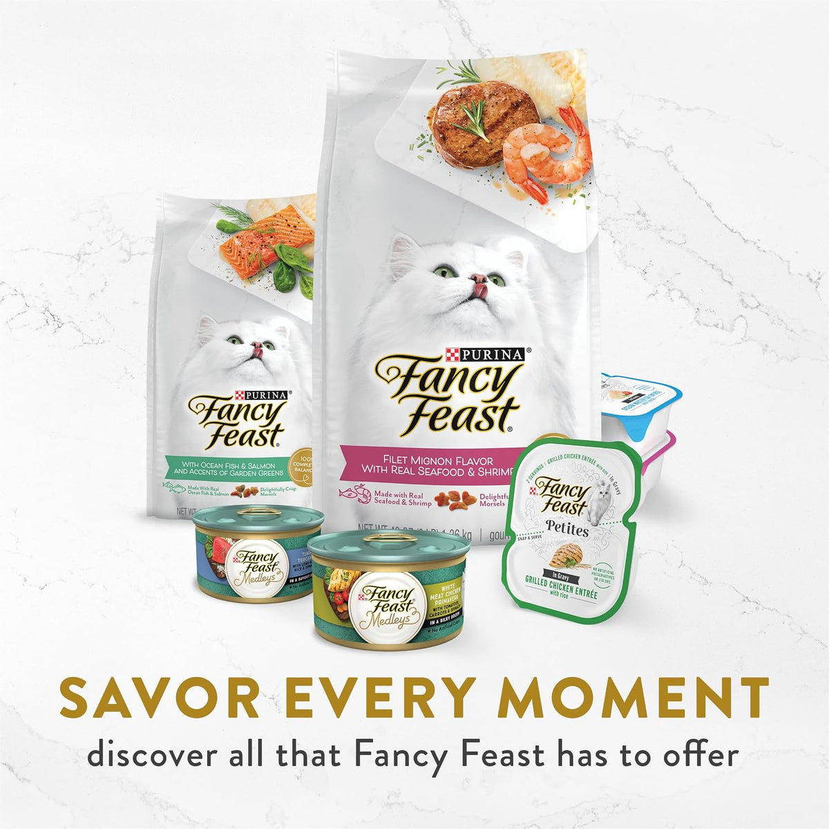 Purina Fancy Feast Broths, Classic Seafood Wet Cat Food, 1.4 oz, 12-Pack | Variety Pack with Lickable Grain-Free Wet Cat Food complements, made with no by-products, artificials flavors or colors