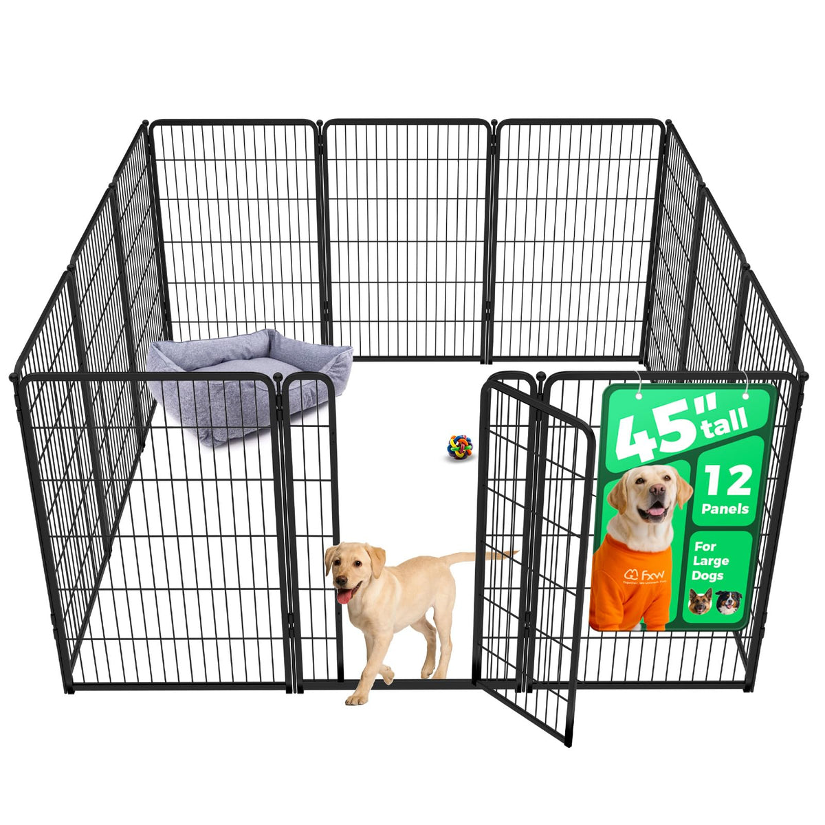FXW Homeplus Indoor Dog Playpen, 24" H, 6 Panels, for Puppies & Small Dogs