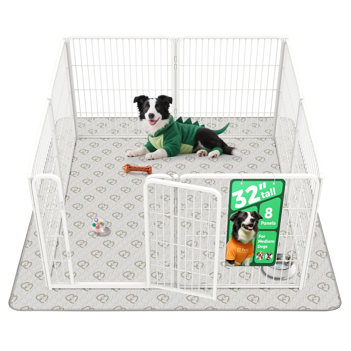 FXW Homeplus Indoor Dog Playpen, 24" H, 6 Panels, for Puppies & Small Dogs