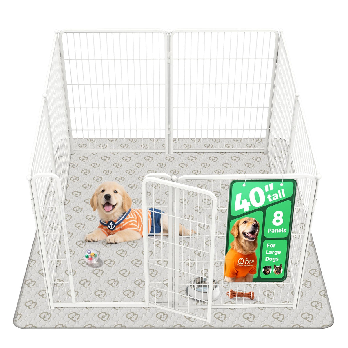FXW Homeplus Indoor Dog Playpen, 24" H, 6 Panels, for Puppies & Small Dogs