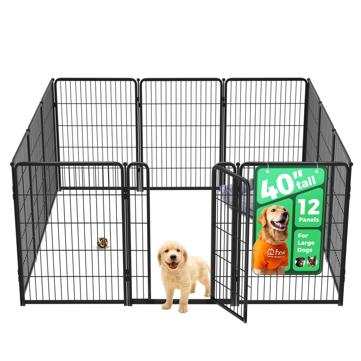 FXW Homeplus Indoor Dog Playpen, 24" H, 6 Panels, for Puppies & Small Dogs