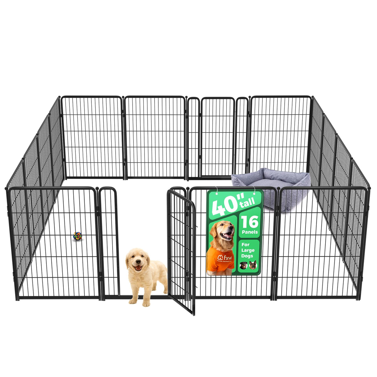 FXW Homeplus Indoor Dog Playpen, 24" H, 6 Panels, for Puppies & Small Dogs