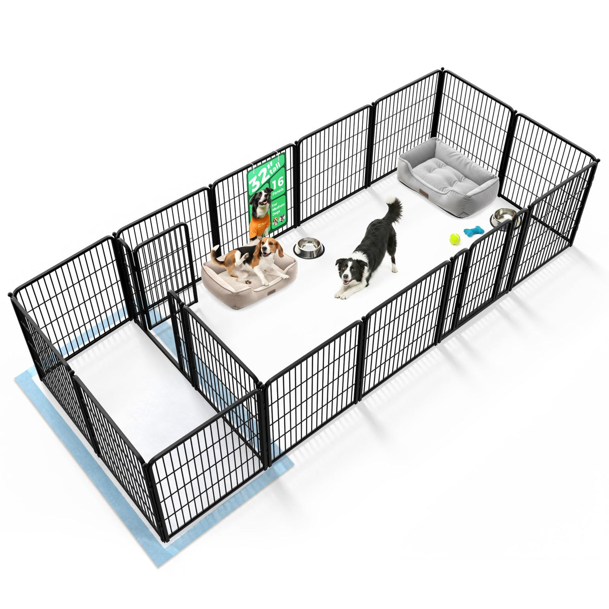 FXW Homeplus Indoor Dog Playpen, 24" H, 6 Panels, for Puppies & Small Dogs