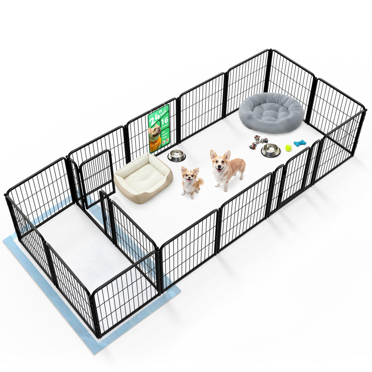 FXW Homeplus Indoor Dog Playpen, 24" H, 6 Panels, for Puppies & Small Dogs