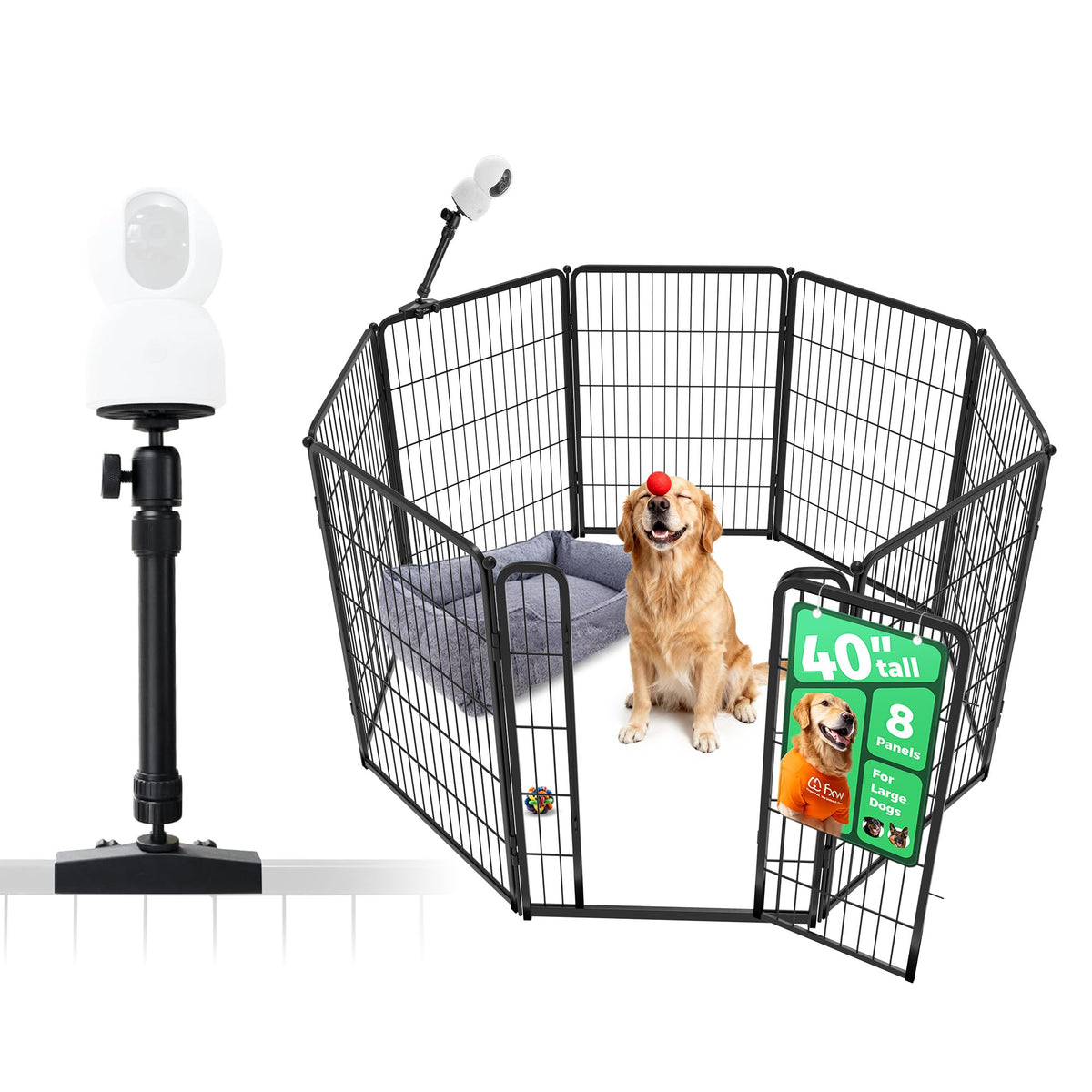 FXW Homeplus Indoor Dog Playpen, 24" H, 6 Panels, for Puppies & Small Dogs